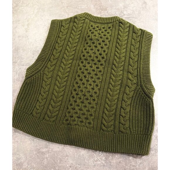 NWOT SEZANE ROXANE CARDIGAN green vest sweater SZ S bust 36 - Picture 3 of 4